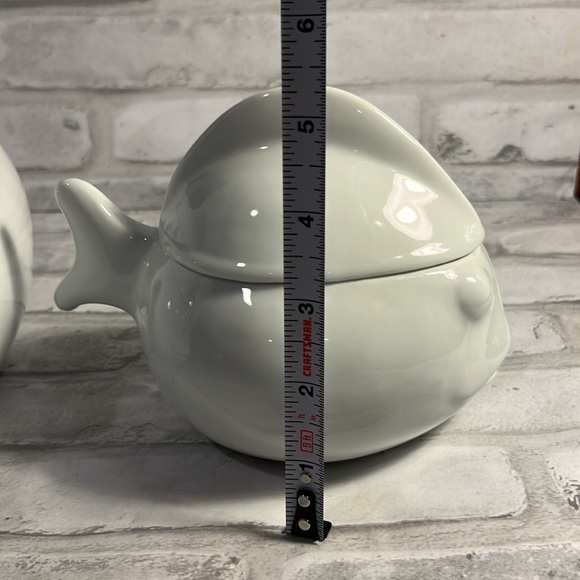 Cordon Bleu white stoneware fish tureen dish casserole display storage MCM style - Picture 2 of 11